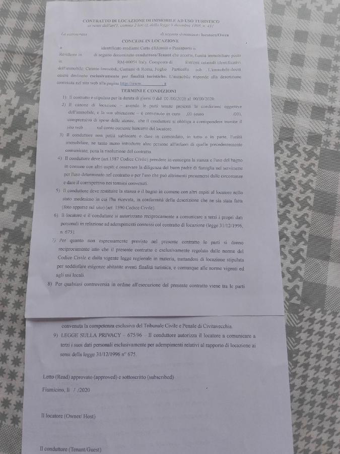 A Santy'S Roomsbagno Condiviso Sharedboth Room2Piano No Lift No Shuttle -No Pasti No Meal,- A Pagamento Air Condizextra Bed Air Condiz Extrabed For A Fee-3 Minuti Bus Xfieradiroma-10 Minutes Stop Bus To Rome In50 Minutes Trafficpermitting Are You To Fiumicino Exterior foto